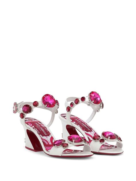 dolce gabbana red majolica crystal shoes